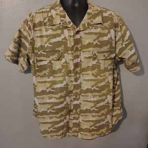 Mossimo Mens XL Camo Short Sleeve‎ Button Up Shirt 100% Cotton